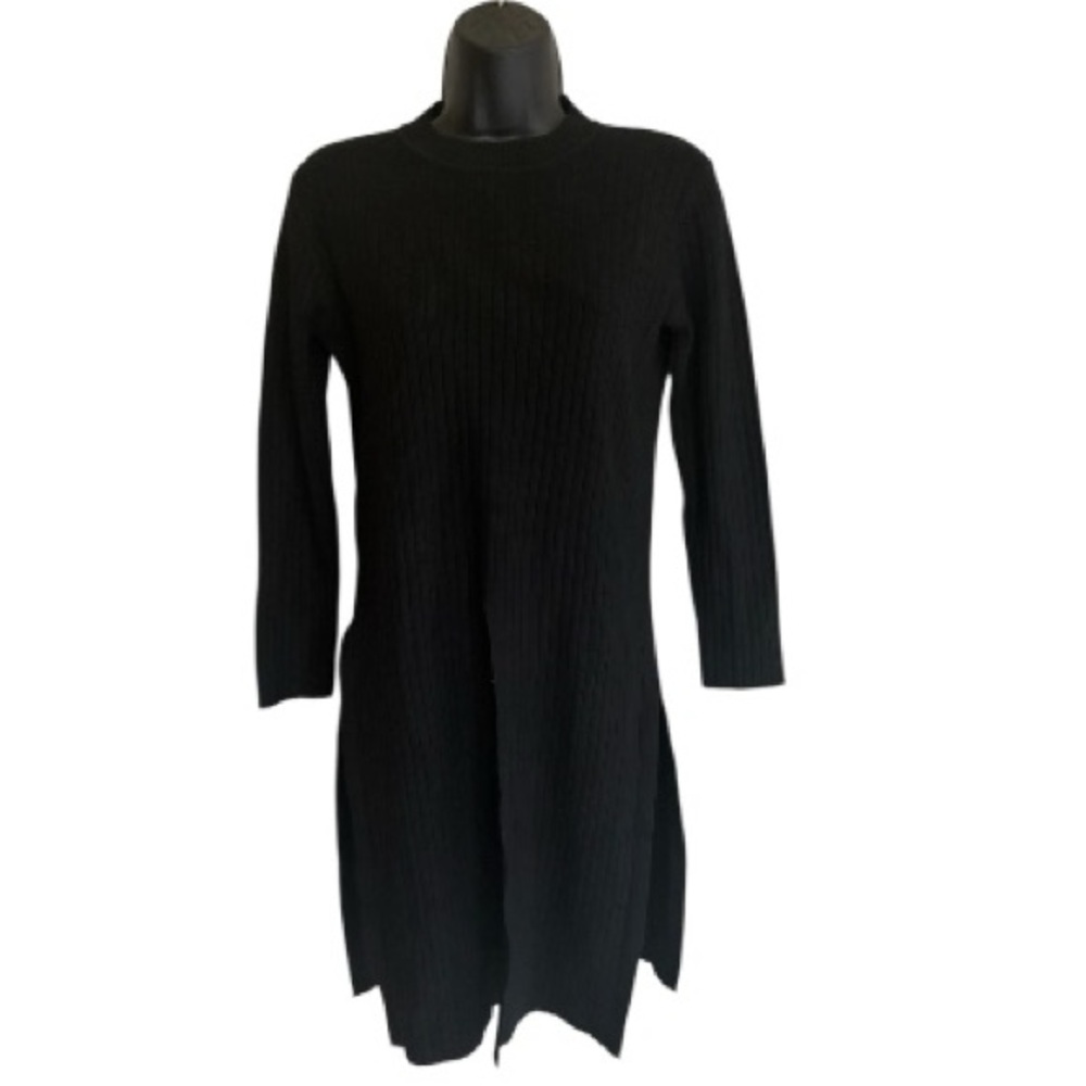 NWT Muche Muchette Black Ribbed Long Sleeve Tunic One Size